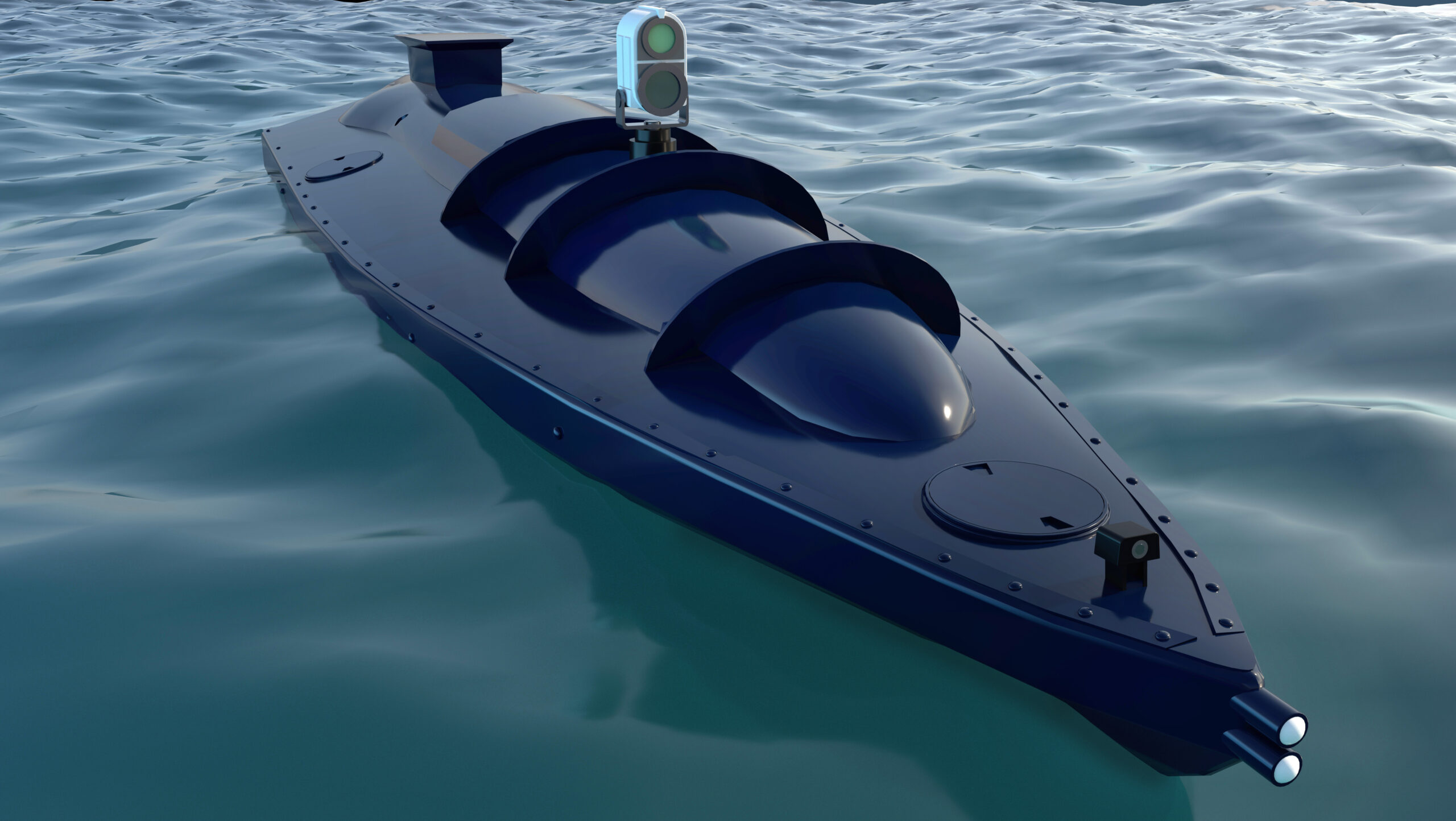 Unmanned Surface Vehicle USV an unmanned surface vehicle rests on the surface of the water