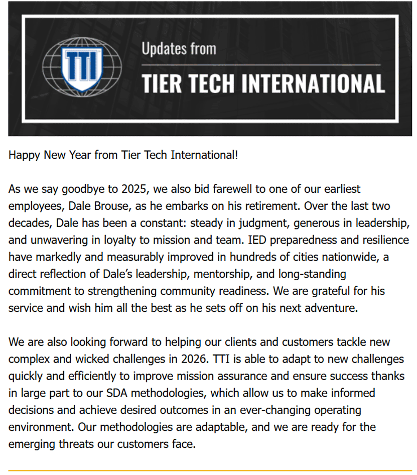 tier-tech-q1-2026 a screenshot of the New Year (2026) newsletter for Tier Tech International
