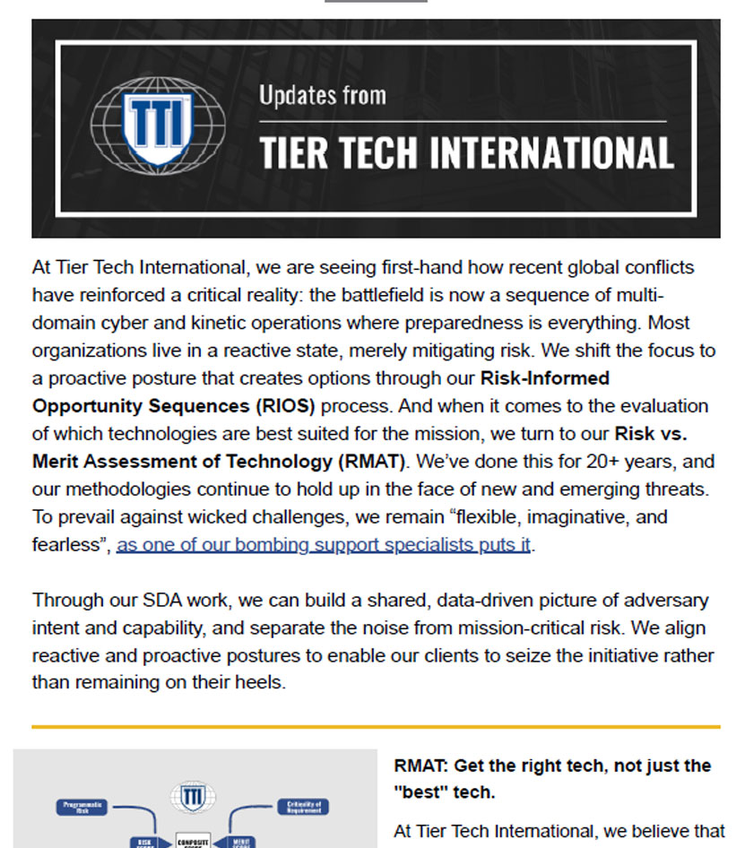 tier-tech-q2-2026 a screenshot of the New Year (2026) newsletter for Tier Tech International